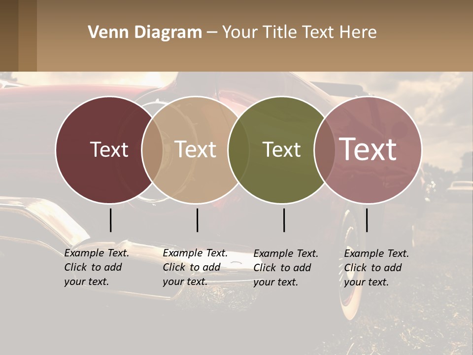 A Red Car Is Parked On The Grass PowerPoint Template