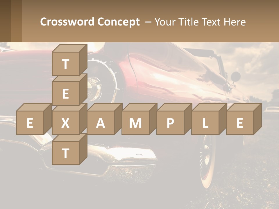 A Red Car Is Parked On The Grass PowerPoint Template