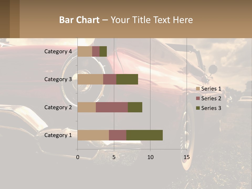 A Red Car Is Parked On The Grass PowerPoint Template