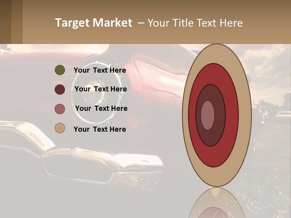 A Red Car Is Parked On The Grass PowerPoint Template
