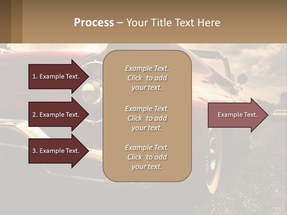 A Red Car Is Parked On The Grass PowerPoint Template