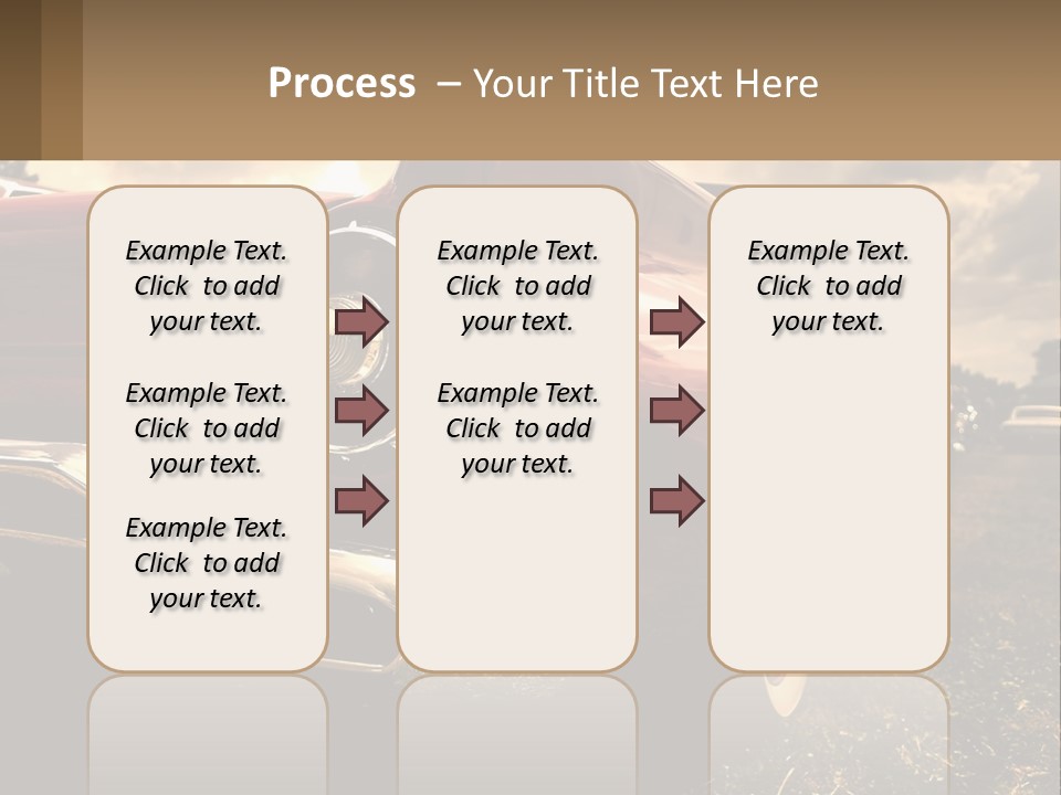 A Red Car Is Parked On The Grass PowerPoint Template