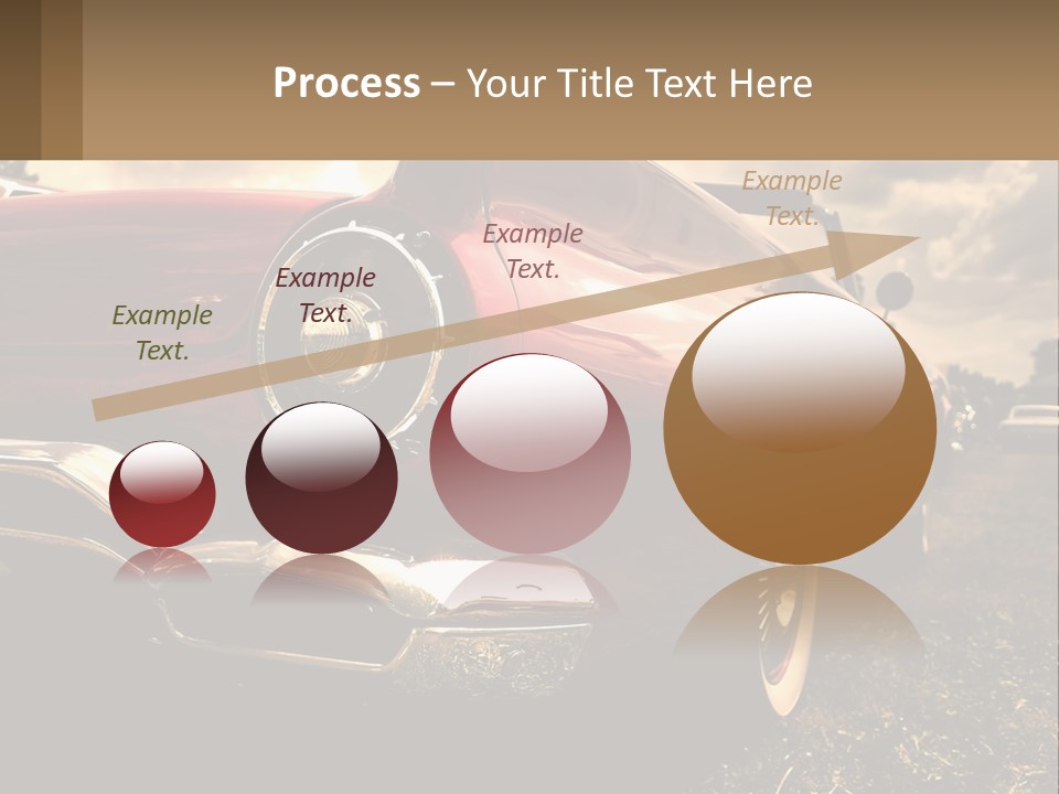 A Red Car Is Parked On The Grass PowerPoint Template