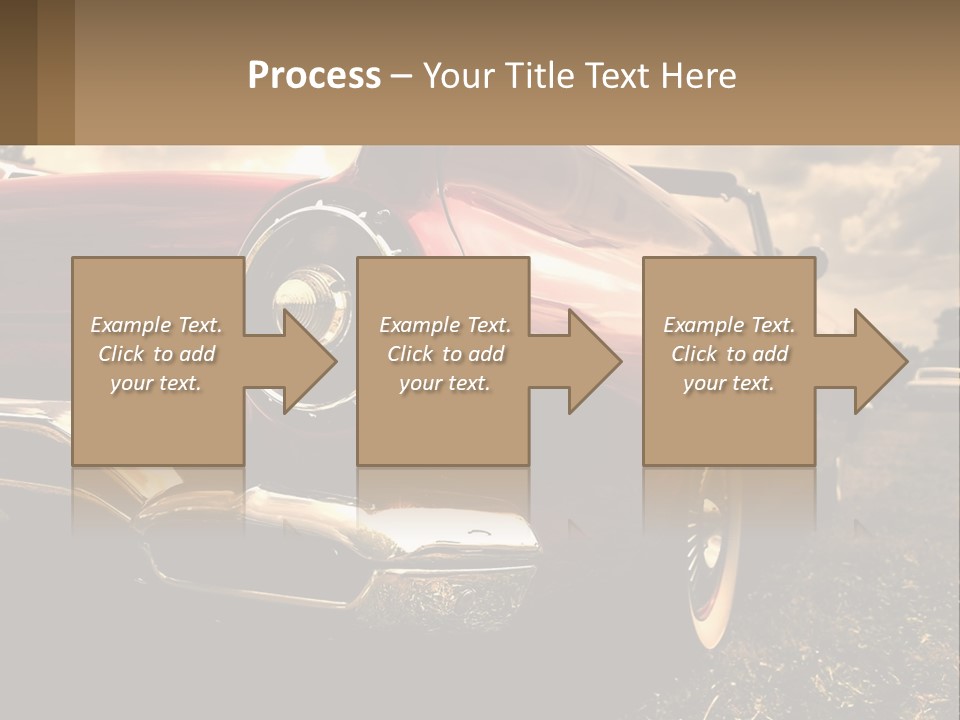 A Red Car Is Parked On The Grass PowerPoint Template