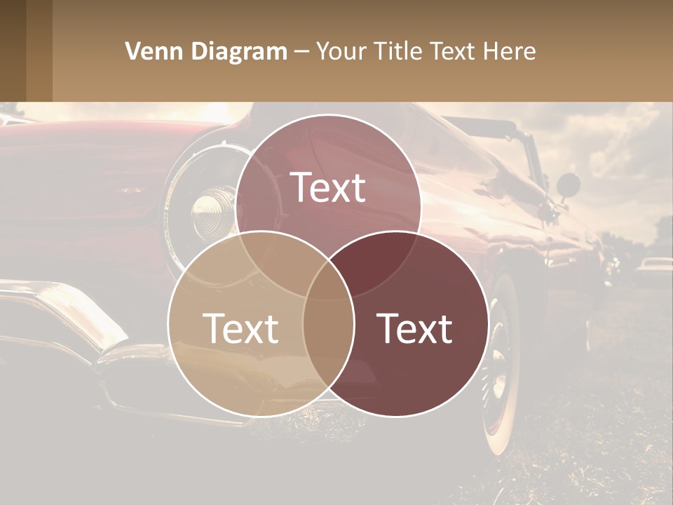 A Red Car Is Parked On The Grass PowerPoint Template