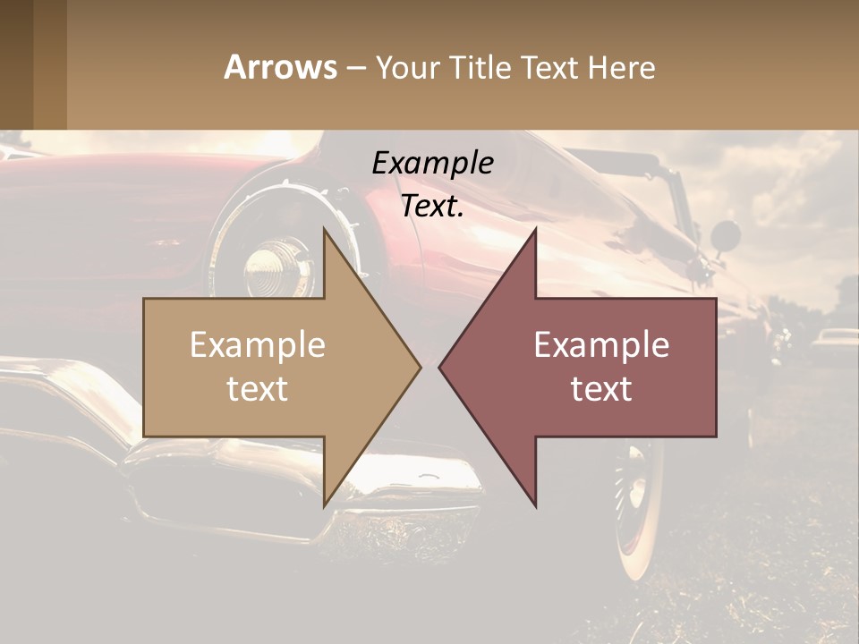 A Red Car Is Parked On The Grass PowerPoint Template