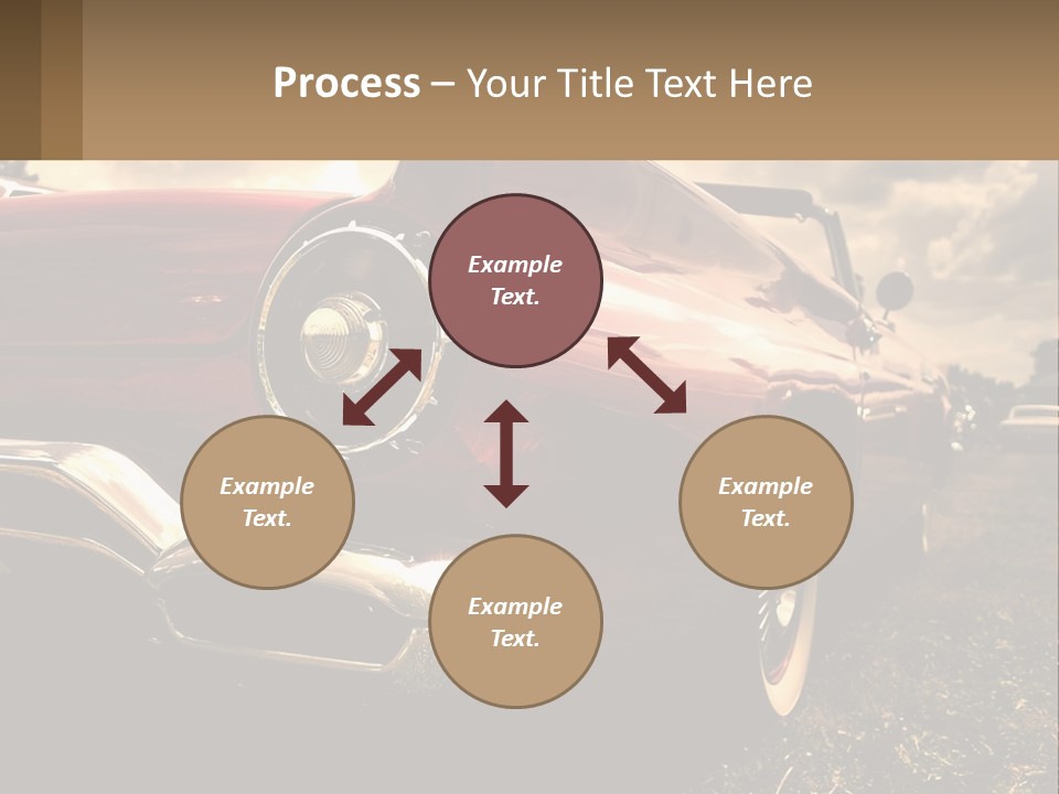 A Red Car Is Parked On The Grass PowerPoint Template