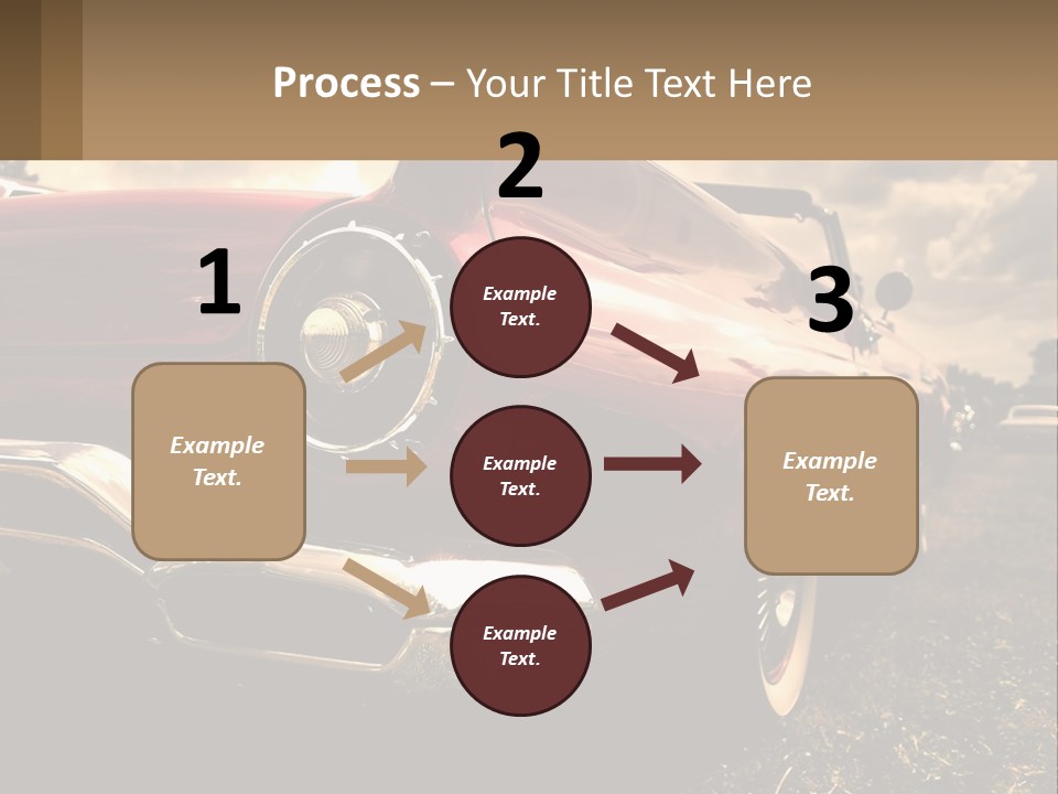 A Red Car Is Parked On The Grass PowerPoint Template