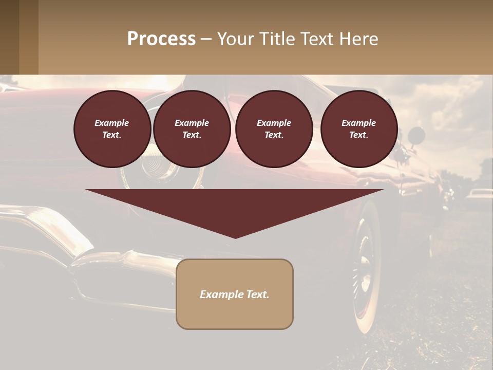 A Red Car Is Parked On The Grass PowerPoint Template