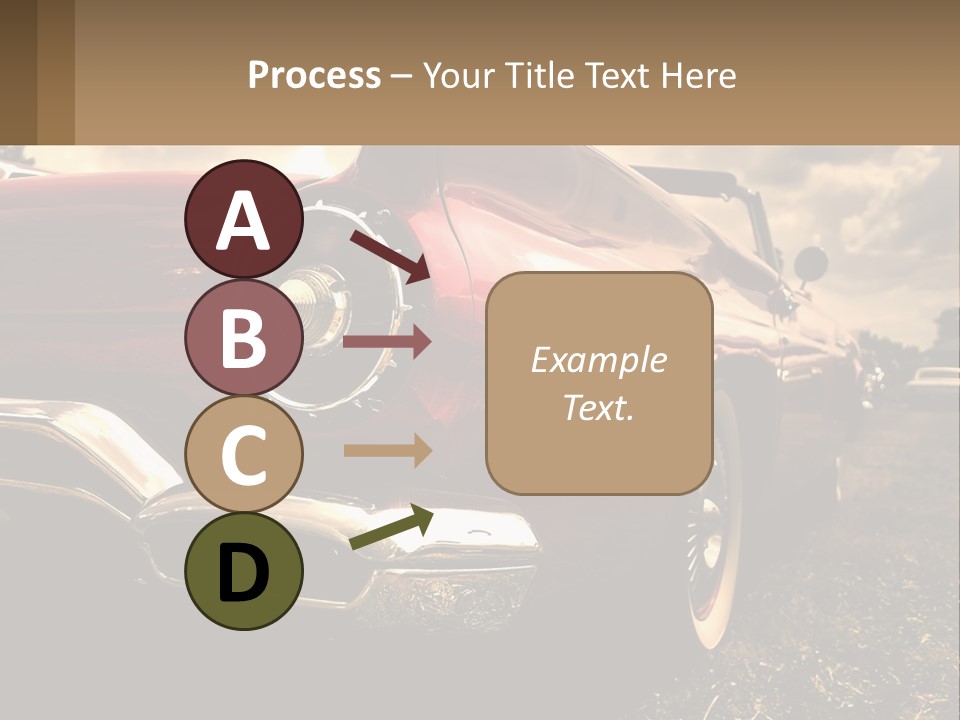 A Red Car Is Parked On The Grass PowerPoint Template