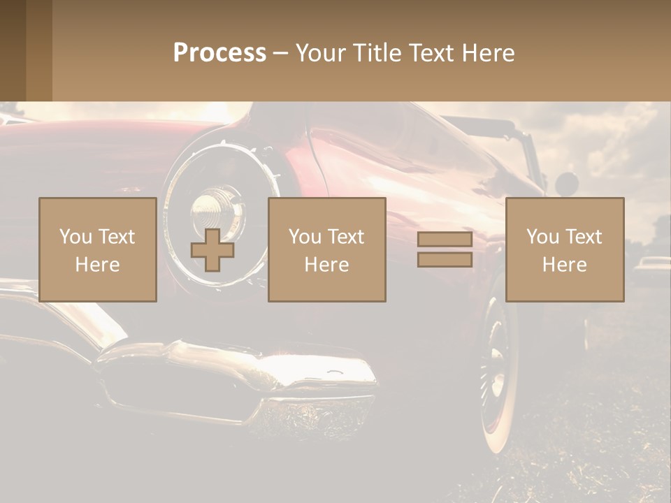A Red Car Is Parked On The Grass PowerPoint Template