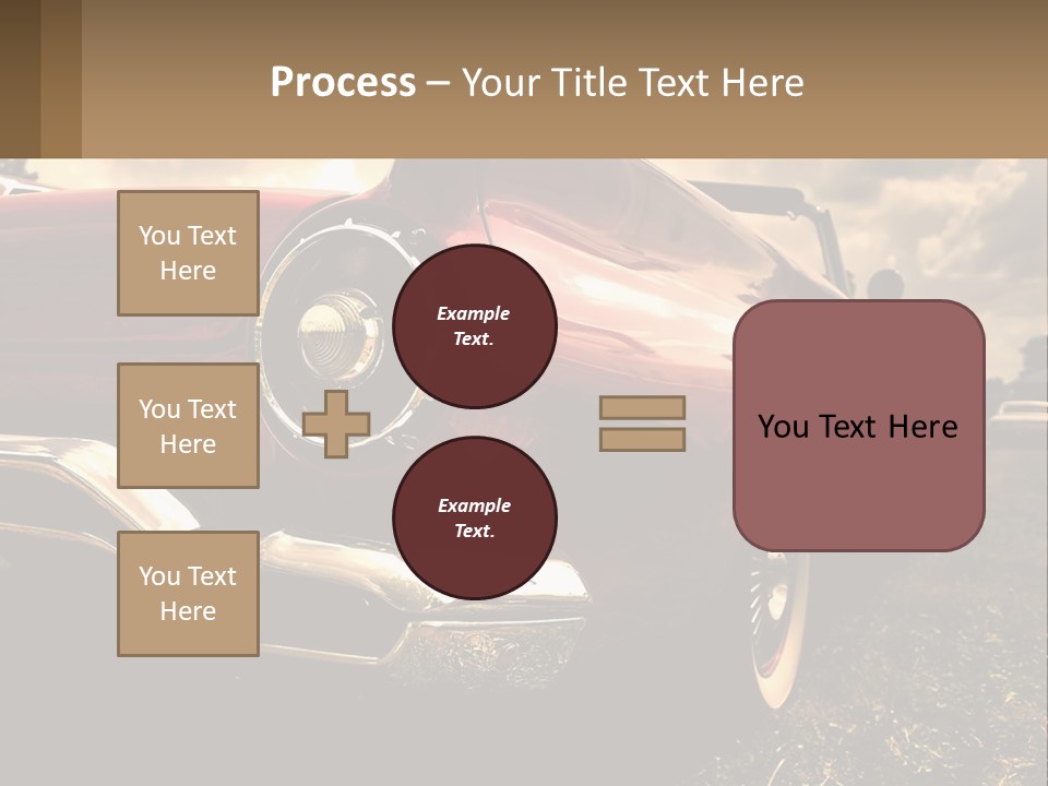 A Red Car Is Parked On The Grass PowerPoint Template