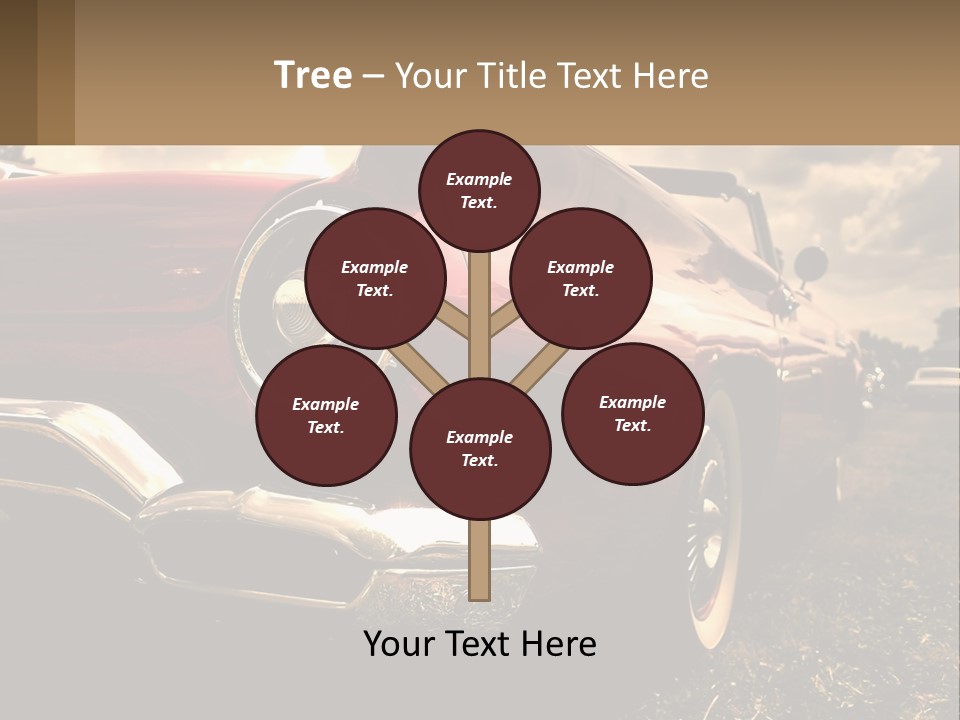 A Red Car Is Parked On The Grass PowerPoint Template