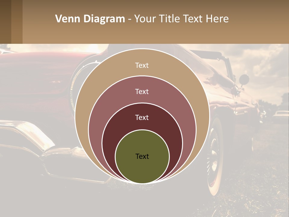 A Red Car Is Parked On The Grass PowerPoint Template