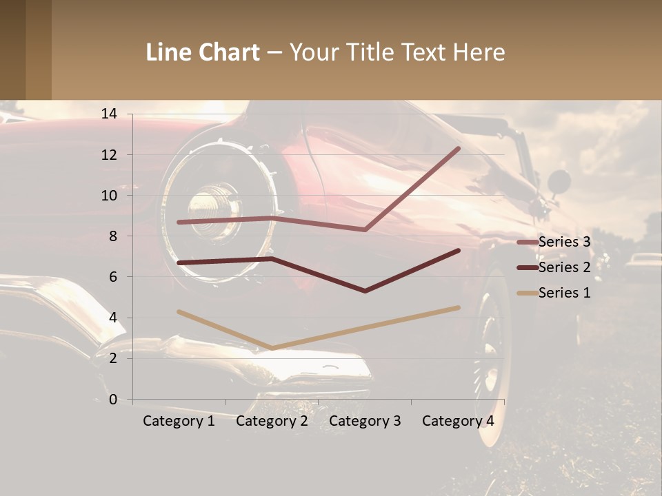 A Red Car Is Parked On The Grass PowerPoint Template