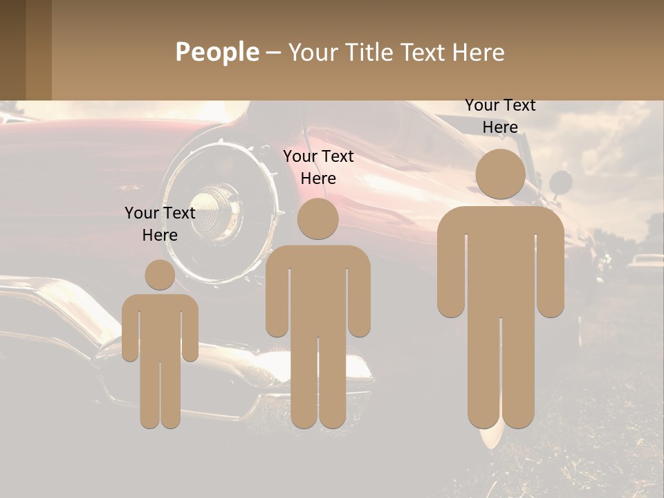A Red Car Is Parked On The Grass PowerPoint Template
