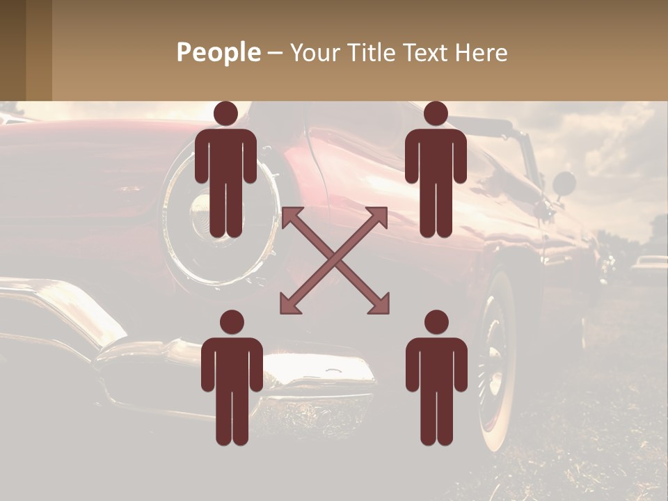 A Red Car Is Parked On The Grass PowerPoint Template