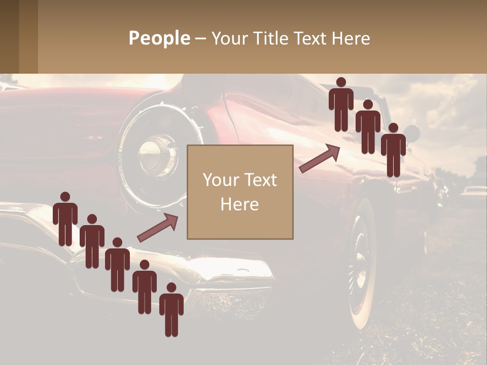 A Red Car Is Parked On The Grass PowerPoint Template