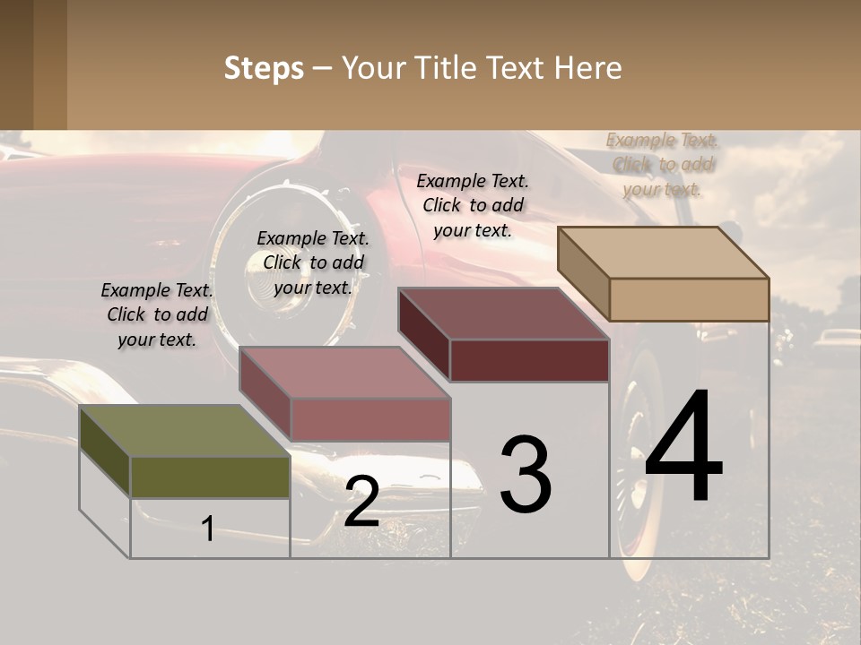 A Red Car Is Parked On The Grass PowerPoint Template