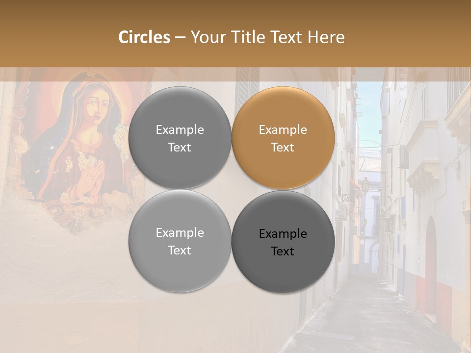 A Narrow Street With A Painting On The Wall PowerPoint Template