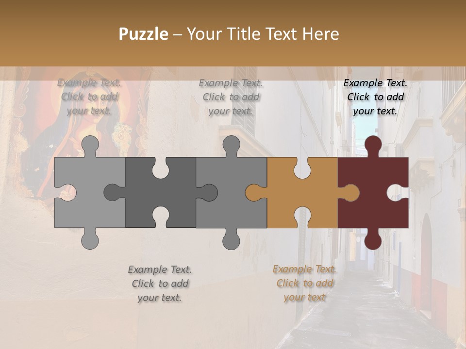 A Narrow Street With A Painting On The Wall PowerPoint Template