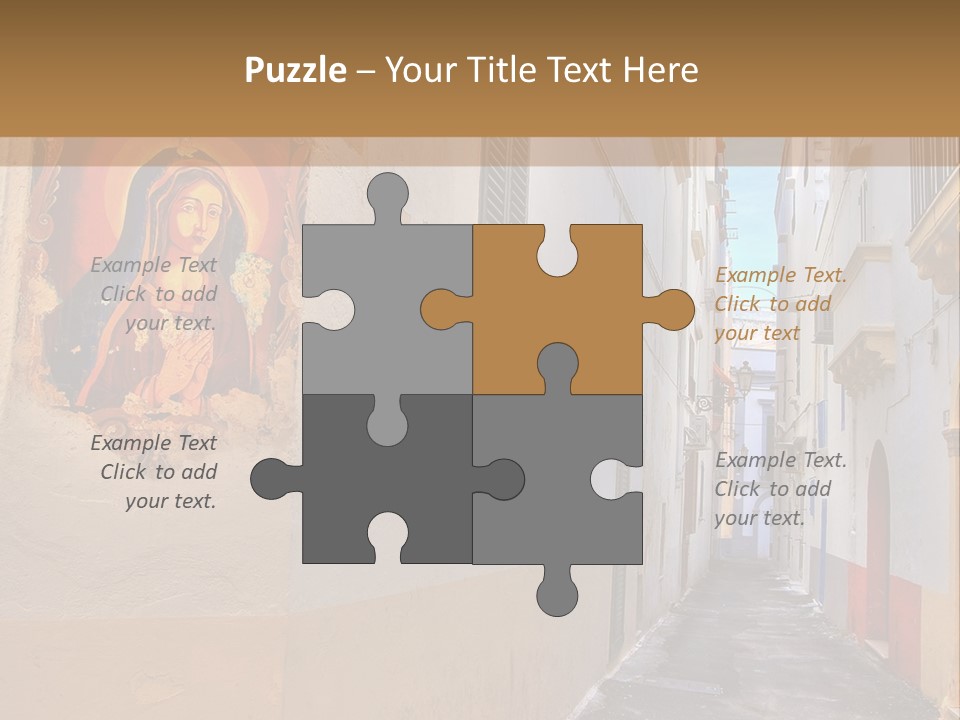 A Narrow Street With A Painting On The Wall PowerPoint Template