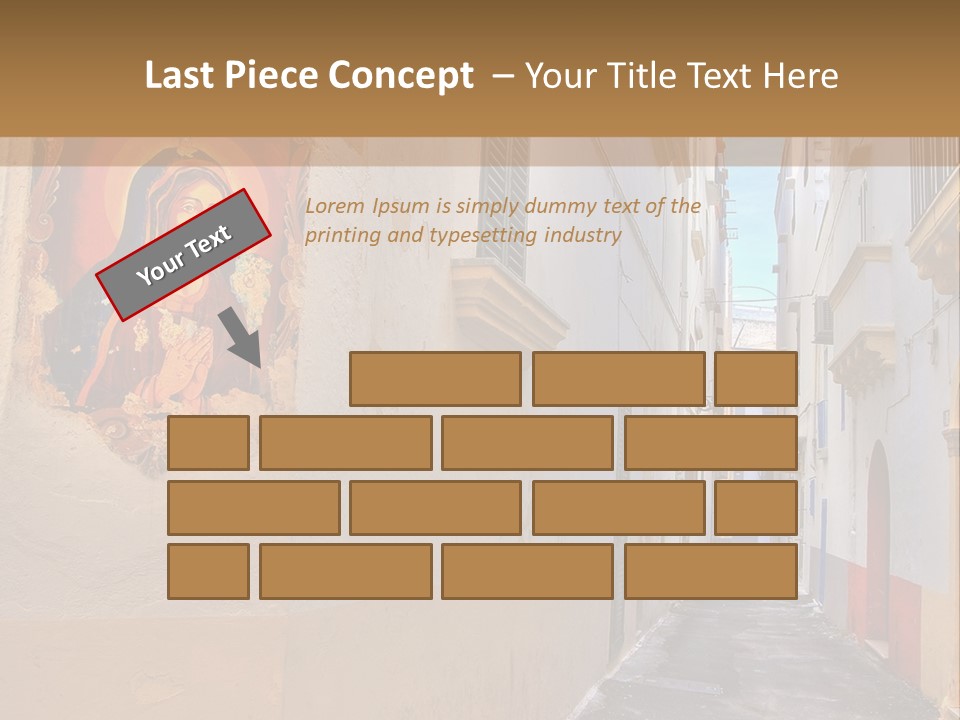 A Narrow Street With A Painting On The Wall PowerPoint Template
