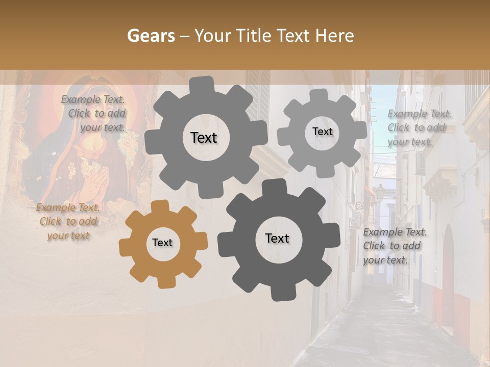 A Narrow Street With A Painting On The Wall PowerPoint Template