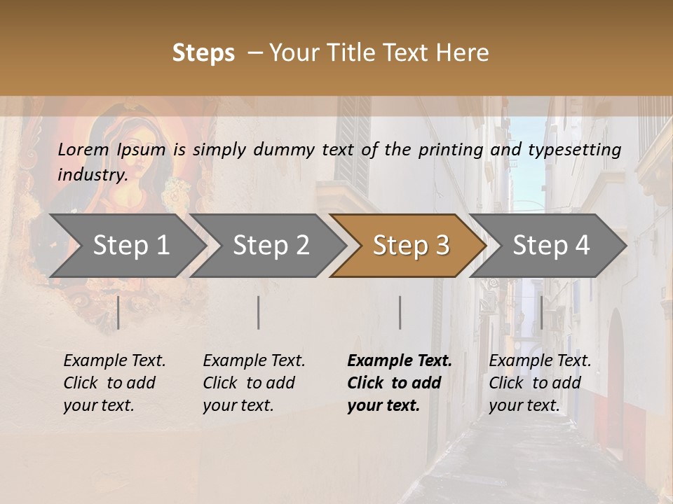 A Narrow Street With A Painting On The Wall PowerPoint Template