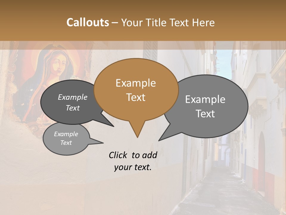A Narrow Street With A Painting On The Wall PowerPoint Template