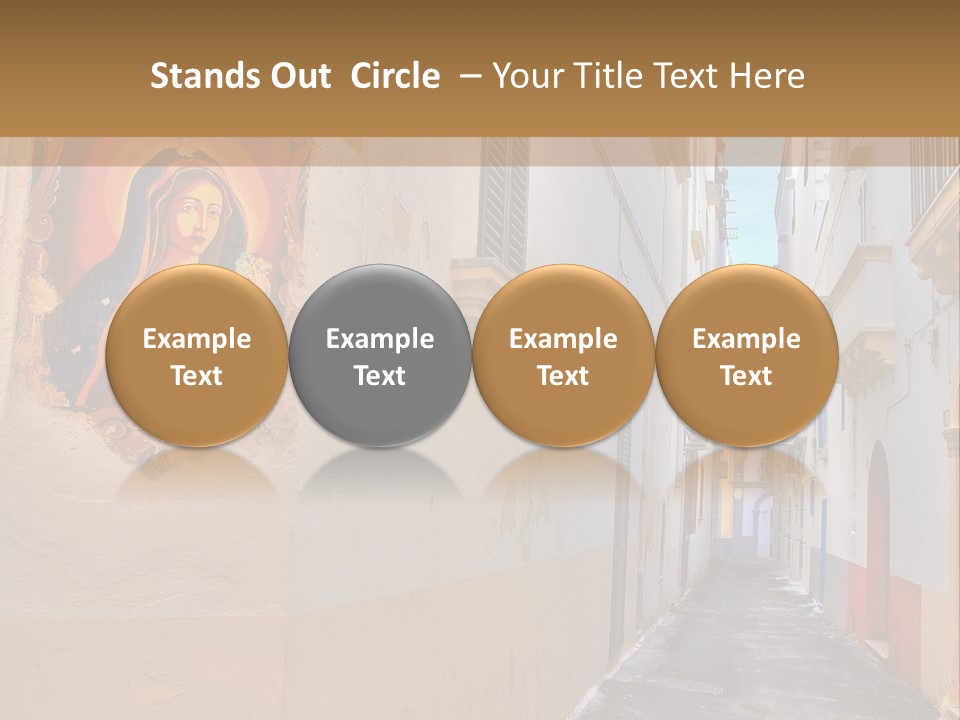 A Narrow Street With A Painting On The Wall PowerPoint Template