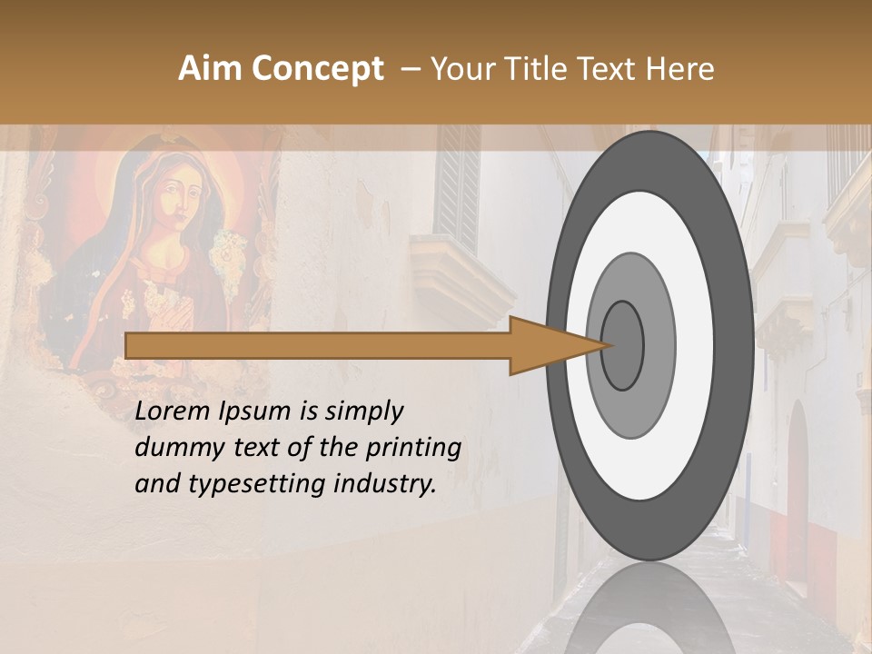 A Narrow Street With A Painting On The Wall PowerPoint Template