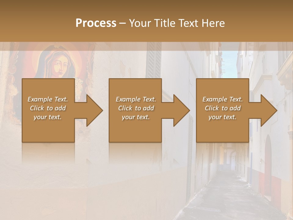 A Narrow Street With A Painting On The Wall PowerPoint Template