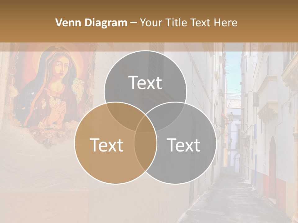A Narrow Street With A Painting On The Wall PowerPoint Template