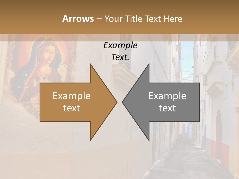 A Narrow Street With A Painting On The Wall PowerPoint Template
