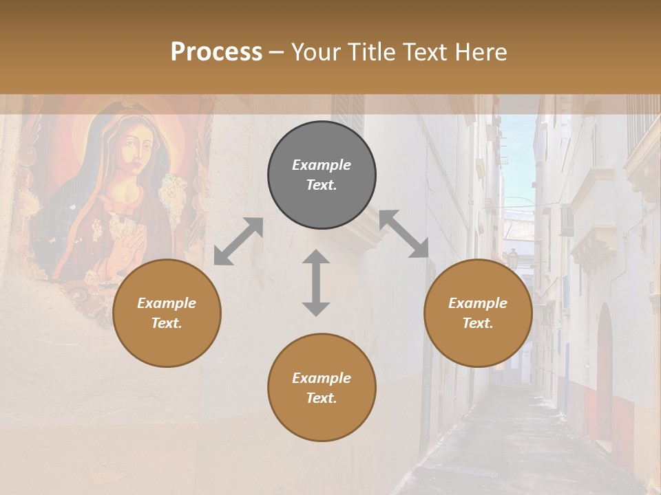 A Narrow Street With A Painting On The Wall PowerPoint Template