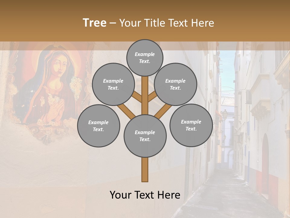 A Narrow Street With A Painting On The Wall PowerPoint Template