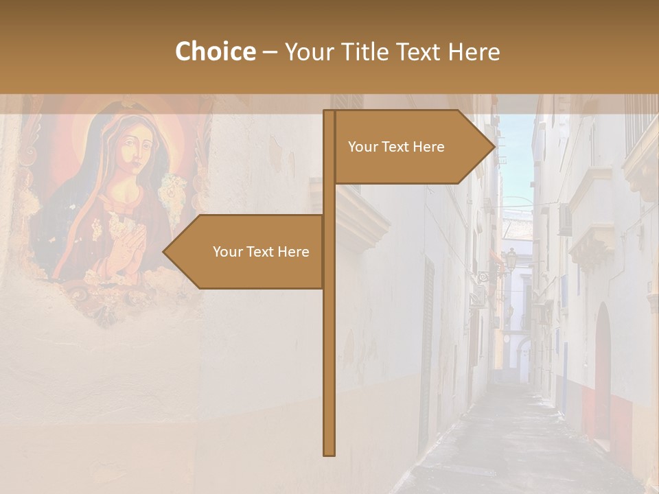 A Narrow Street With A Painting On The Wall PowerPoint Template