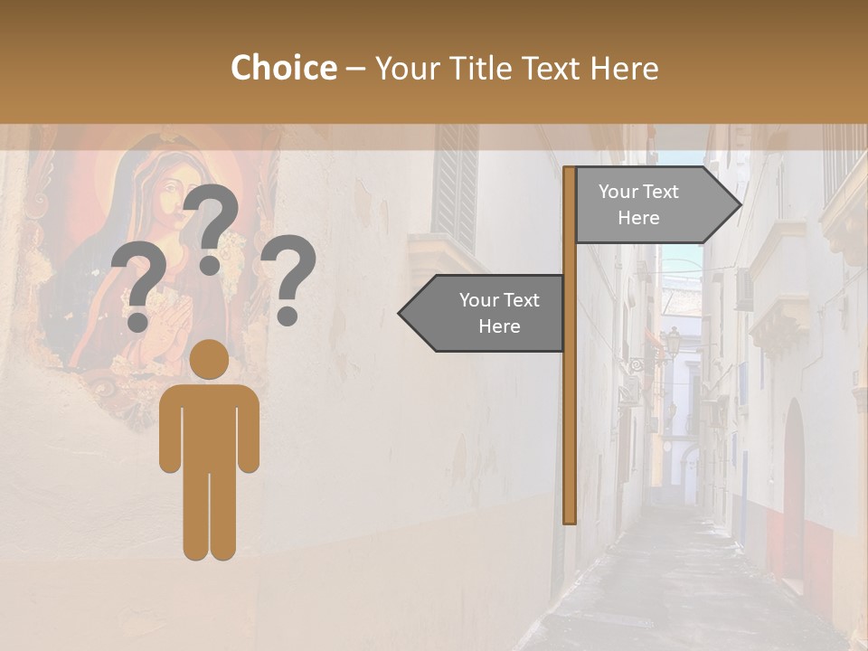 A Narrow Street With A Painting On The Wall PowerPoint Template