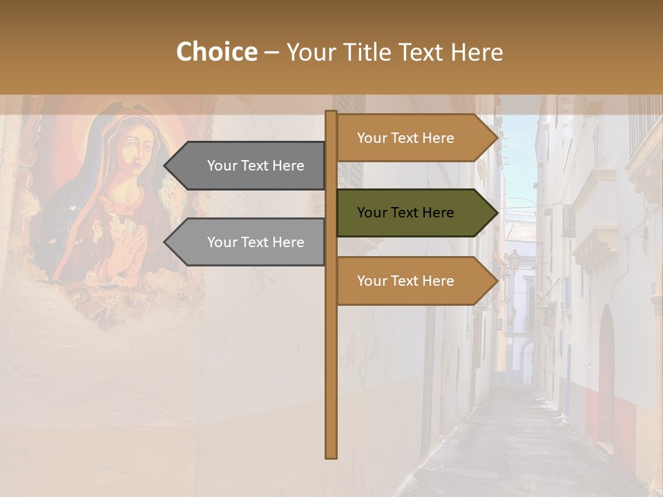 A Narrow Street With A Painting On The Wall PowerPoint Template