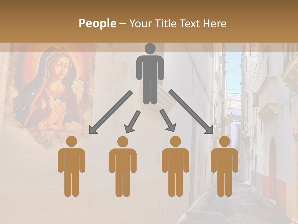 A Narrow Street With A Painting On The Wall PowerPoint Template