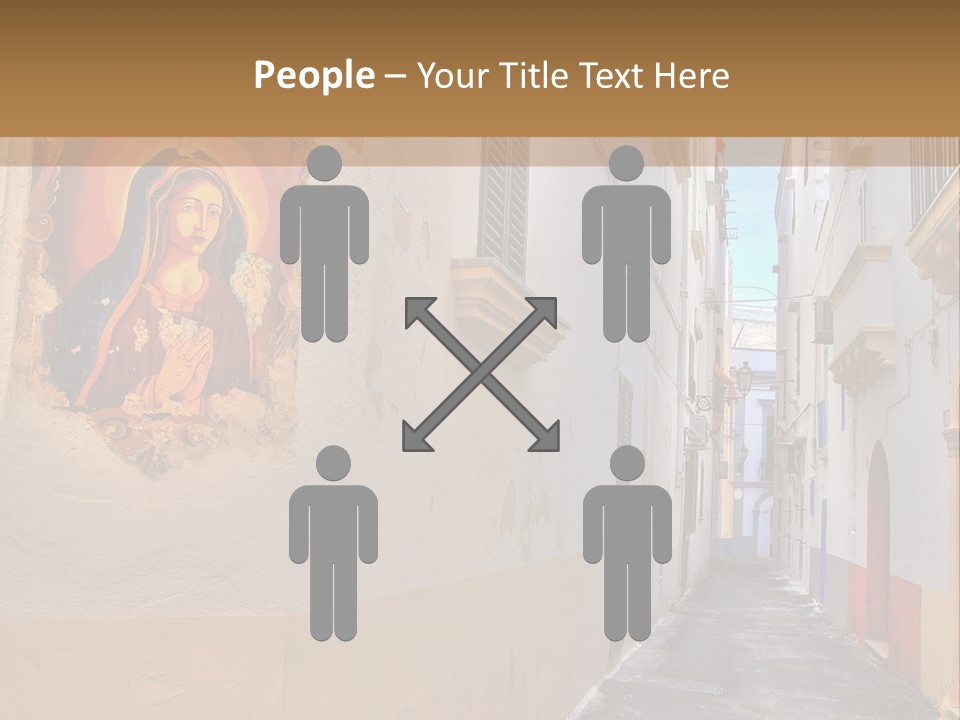 A Narrow Street With A Painting On The Wall PowerPoint Template