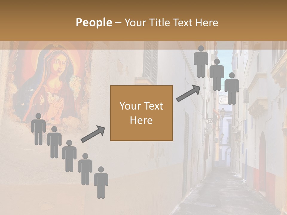 A Narrow Street With A Painting On The Wall PowerPoint Template