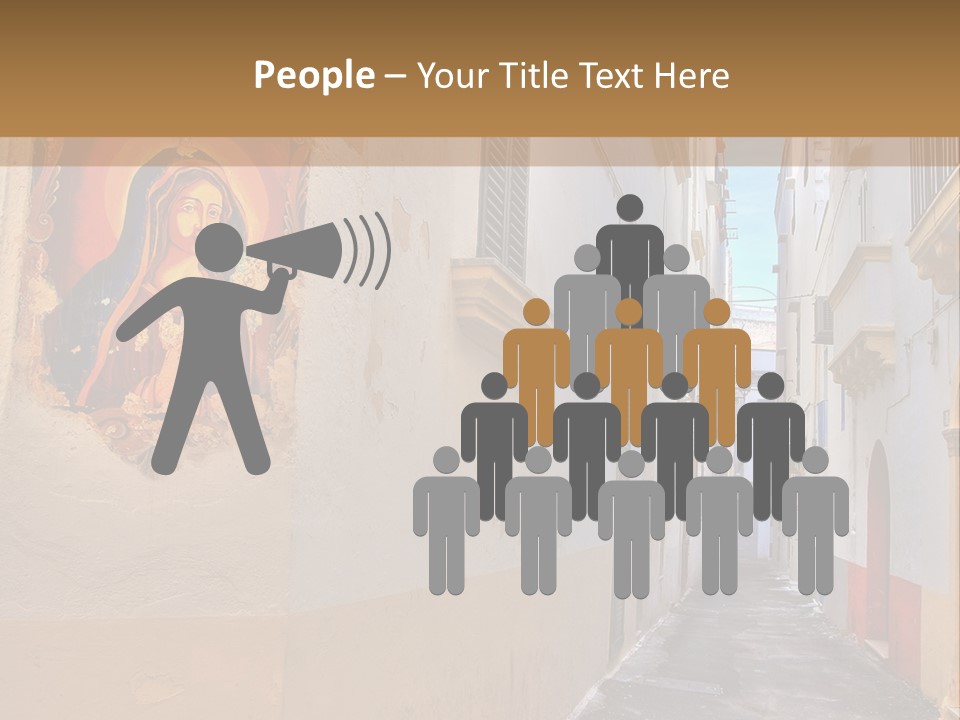 A Narrow Street With A Painting On The Wall PowerPoint Template