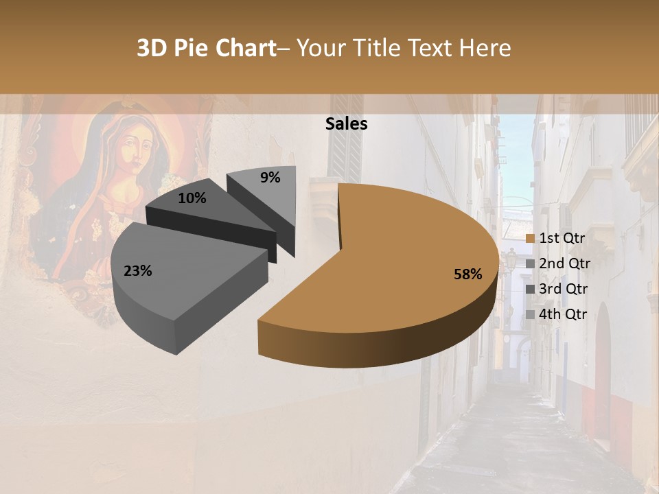A Narrow Street With A Painting On The Wall PowerPoint Template
