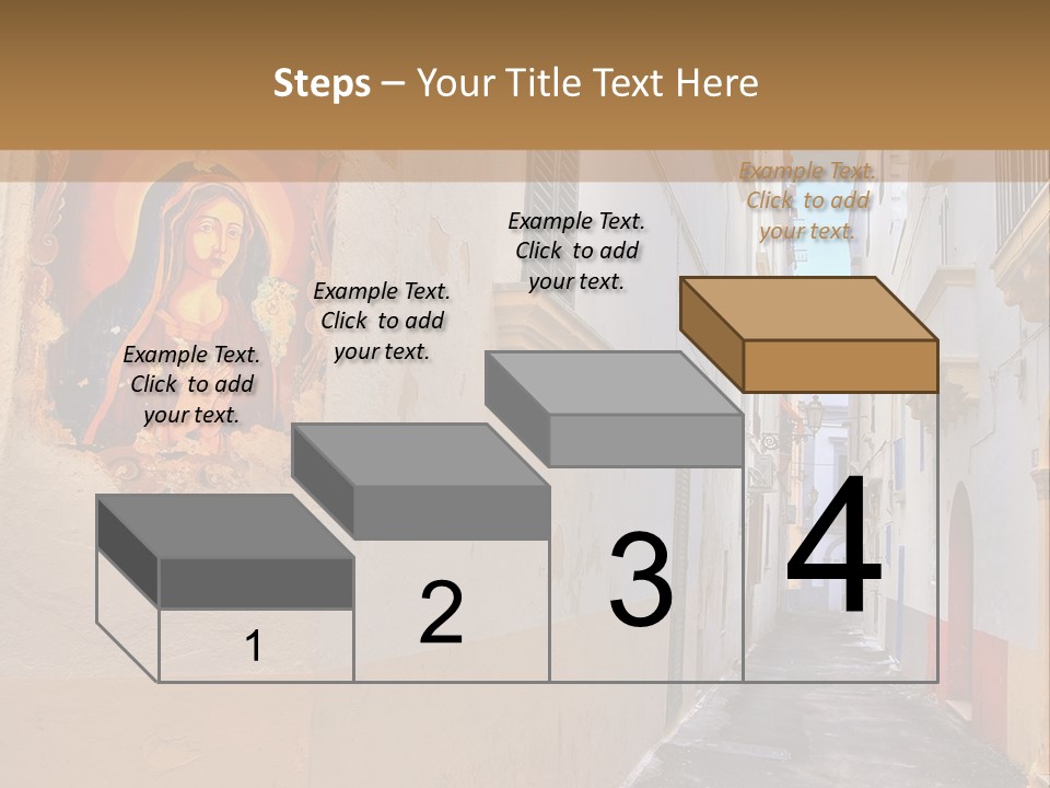 A Narrow Street With A Painting On The Wall PowerPoint Template