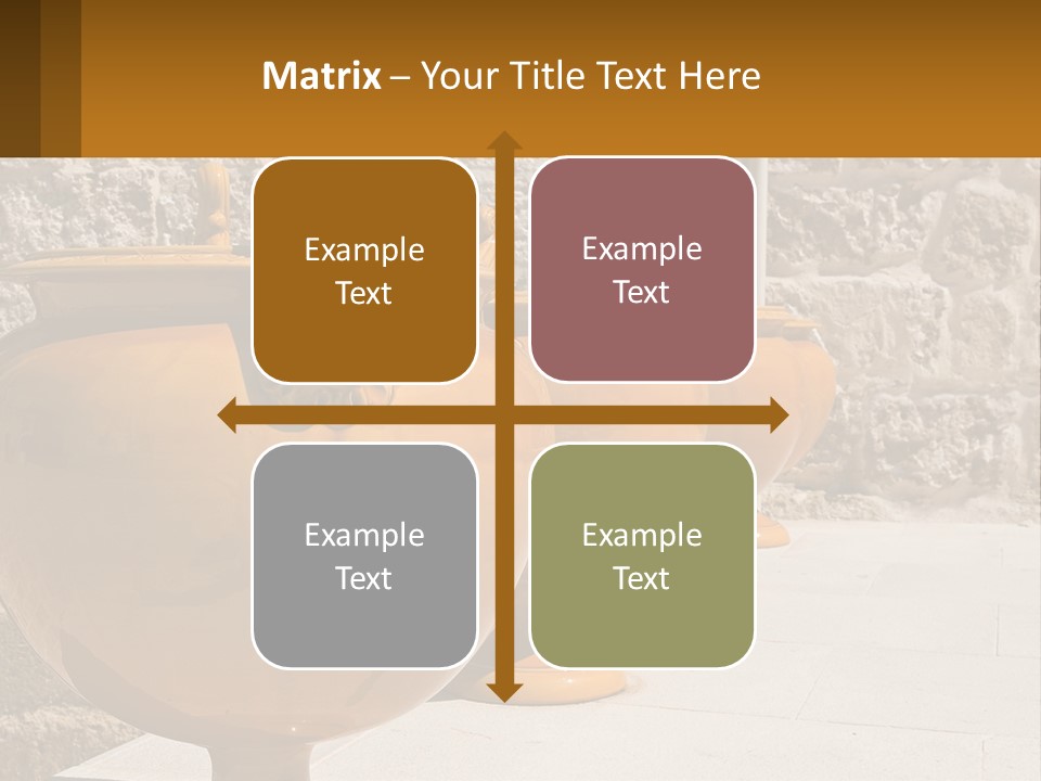 A Group Of Yellow Vases Sitting On Top Of A Sidewalk PowerPoint Template