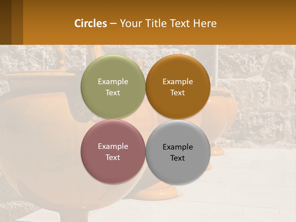 A Group Of Yellow Vases Sitting On Top Of A Sidewalk PowerPoint Template