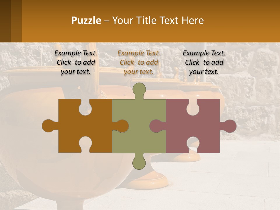 A Group Of Yellow Vases Sitting On Top Of A Sidewalk PowerPoint Template