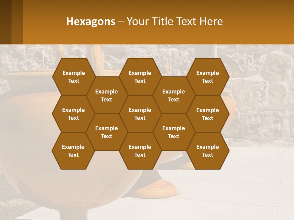 A Group Of Yellow Vases Sitting On Top Of A Sidewalk PowerPoint Template